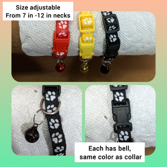 5/$25 cat dog collar, neck size adjustable,grows w cat from 7-12in. Brand new - Picture 3 of 4
